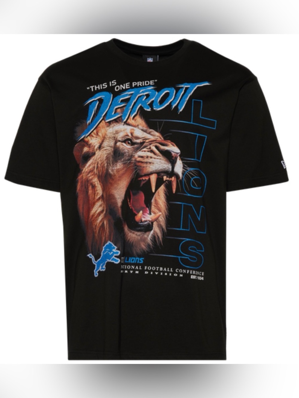 black New Era NFL Team Apparel Detroit Lions graphic t-shirt